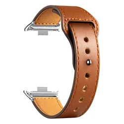Premium Replacement Wristband Strap for Smartwatch - Enhanced Design Bracelet (Brown-silver adapter)