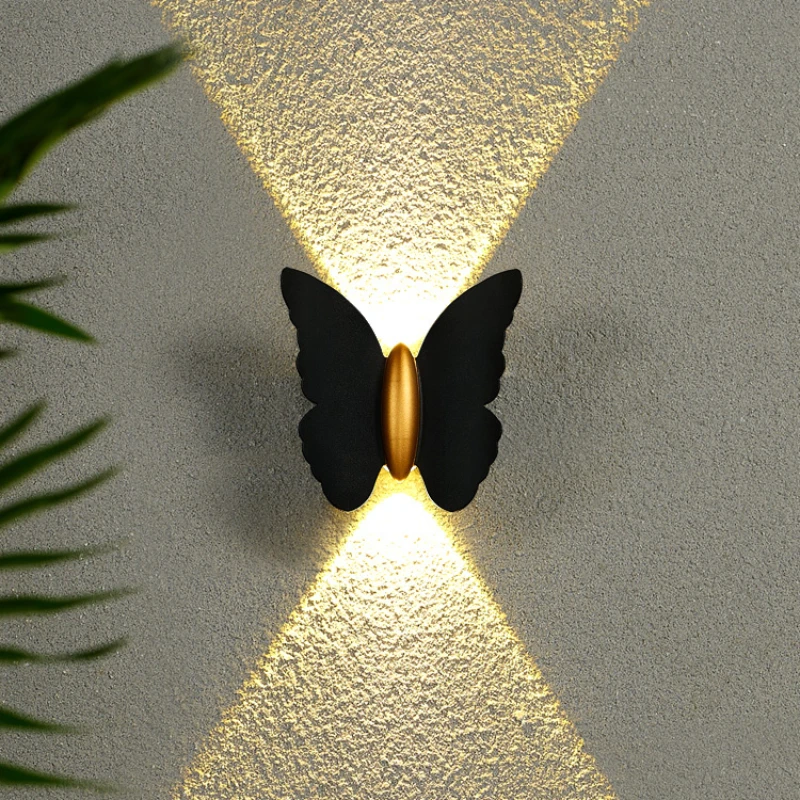 

Outdoor Wall Lamp Butterfly Wall Washer Simple Modern Stair Aisle Wall Lamp Courtyard Balcony Lobby Lamp