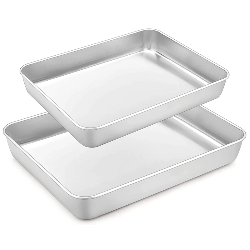 Lasagna Pan Set Of 2, Rectangular Cake Pan Deep Baking Sheet Pans