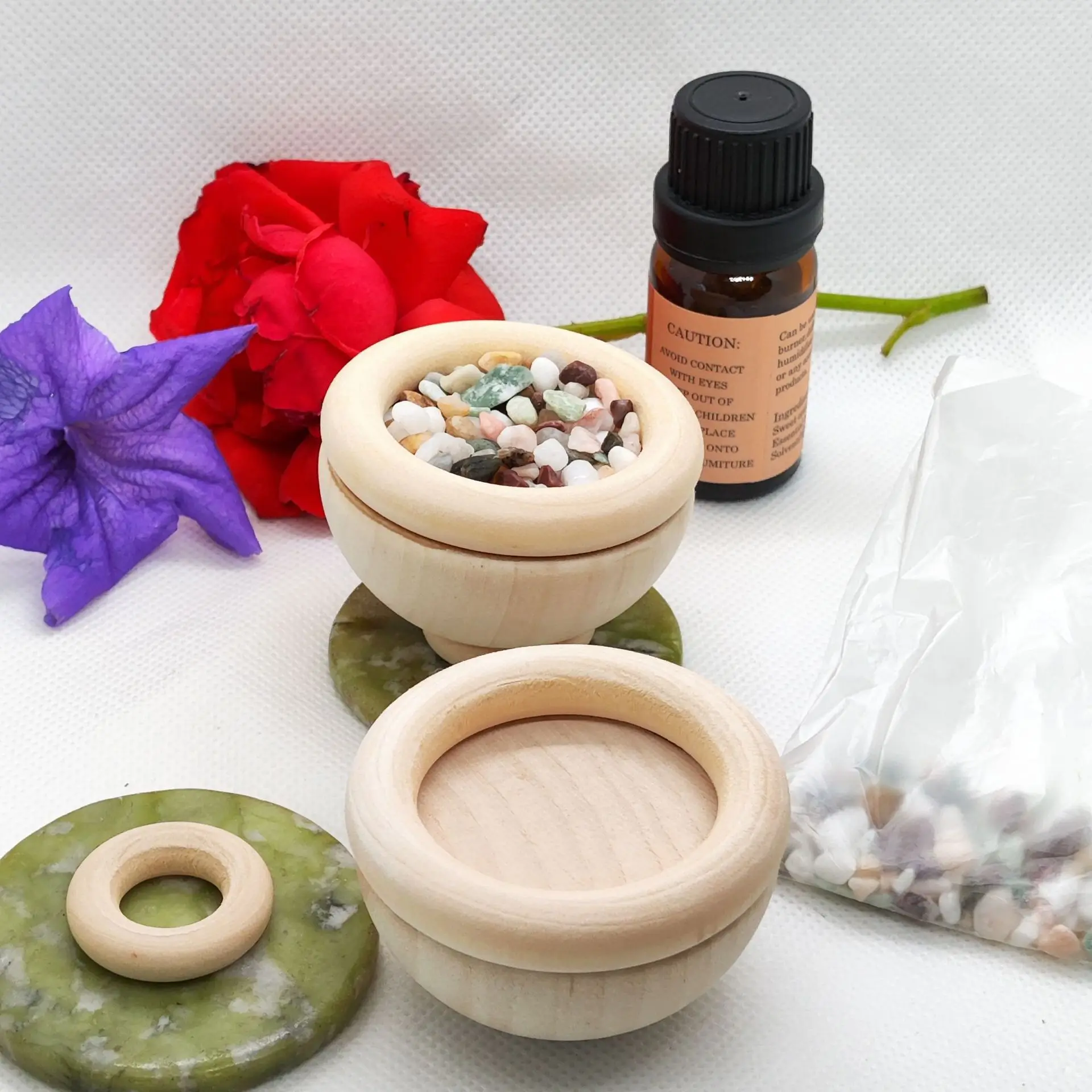 Description Picture 2 of itemWooden Aromatherapy Essential Oil Diffuser Interior Fragrant Aroma Expanding Stone Diy Reed Diffusers Ornament Home Scent Decor