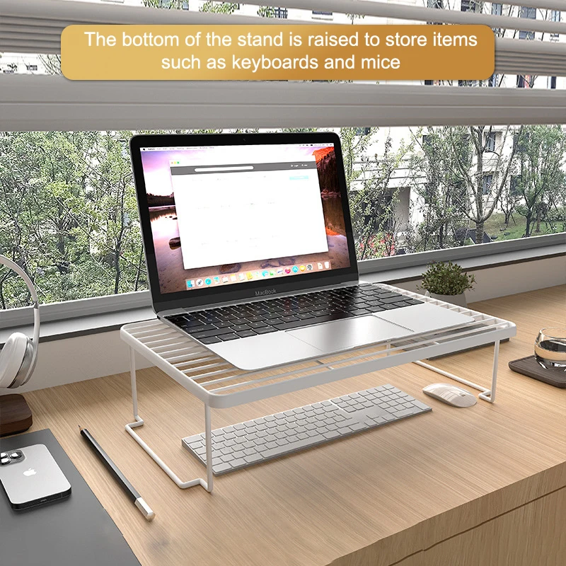 접이식 노트북 스탠드 데스크탑 PC 컴퓨터 모니터 라이저 Macbook Air Pro 용 목 스트레인 스토리지 냉각 노트북 스탠드 감소