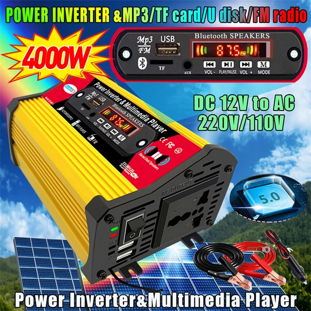 Spannungswandler 220v Auf 12v Für Autoradio  Car Inverter Voltage  Converter - 4000w - Aliexpress