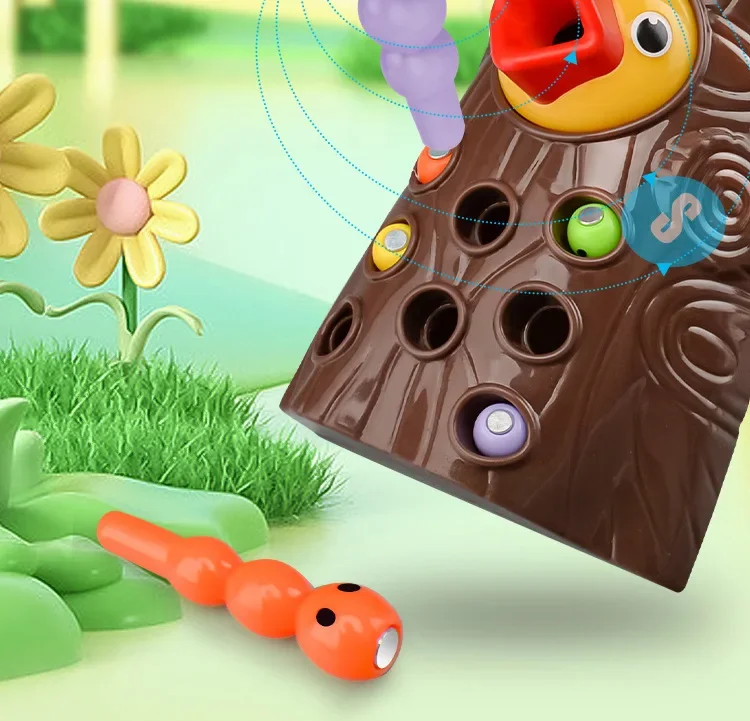 Woodpecker magnetic insect fishing toy view 7