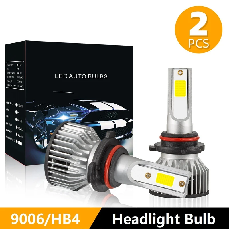 LED 헤드라이트 하이 로우 빔 키트, 2X 9006/HB4, 4000W, 30000LM 전구, 흰색 6500K