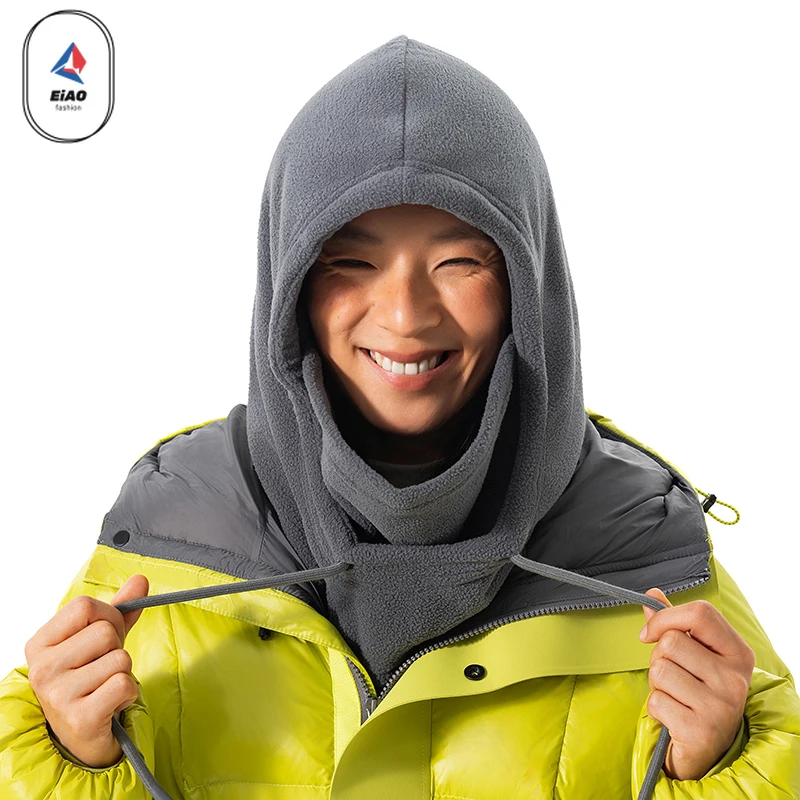 Eiao Winter Hat Mens Women Outdoor All-round Soft Windproof Drawstring Scarf Hats Leisure Ski Hiking Warm Cold Fleece Sports Cap