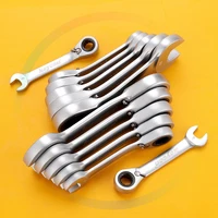 Clé à cliquet bidirectionnelle à 72 dents, 8-14mm, double usage, poignée courte, extrémité ouverte, clé combinée CR-V, clé à ouverture rapide, outils manuels 1