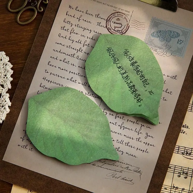 Charming Leaf-Shaped Sticky Notes Set for Office, School, and DIY Decor