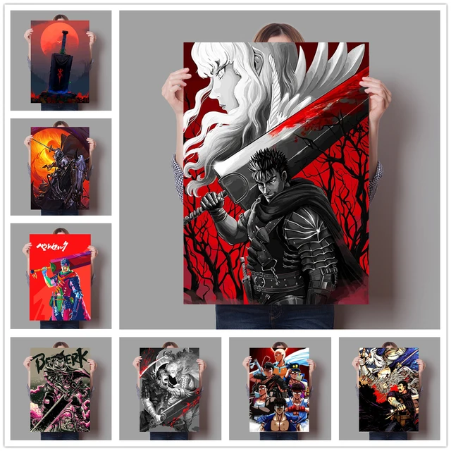 Berserk Kentaro Miura Anime Lona Poster Casa Pintura Da Parede