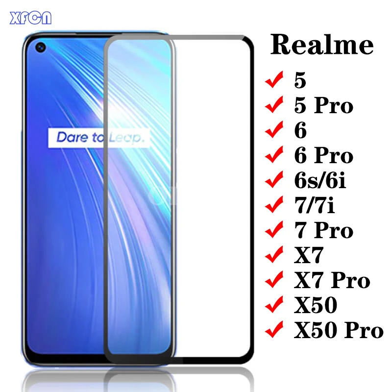 

2Pcs Protective Glass For Oppo Realme 6pro 5 6 7 X7 X50 Pro Glass Realmi x50pro 6s 6i 7i Reami6 7Pro Safety Screenprotector Film