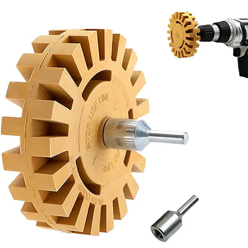 Car Sticker Remover Decal Removal Rubber Eraser Wheel with Drill Adapter Kit Car Sticker Remover Paint Cleaner Car Polish Auxiliary Acessories