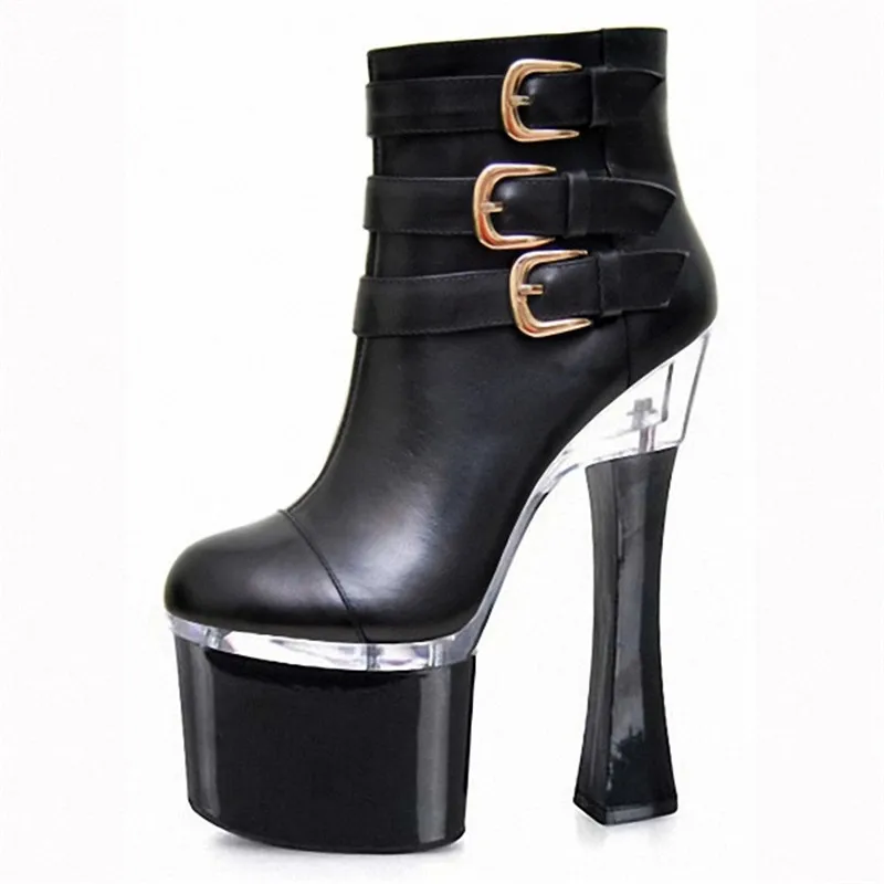 The factory sells sexy 17-18-20 cm belt buckle decorative side, high heel ankle boots, fashion side and fine heel dance shoes