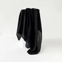 Fashion Wrinkle Bandana Head Women Scarf Solid Color Cotton Hijab Scarfs for Ladies 90CM Square Shawls Wraps Soft Neck Scarves 3