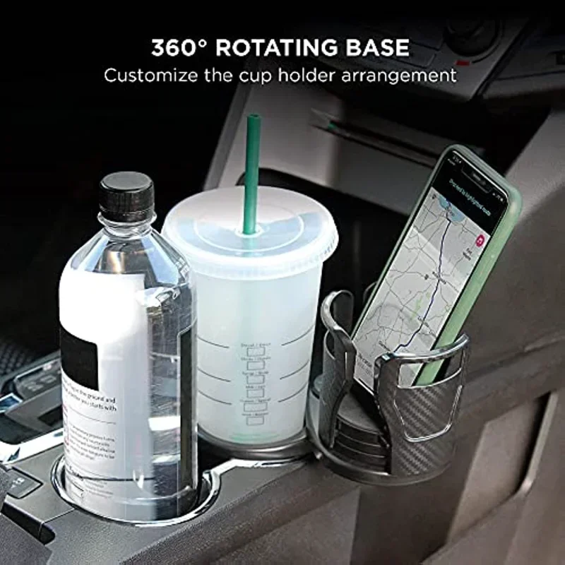 360&deg; Car cup holder multifunctional car cup holder carbon fiber retractable rotating car drink Rotating Base