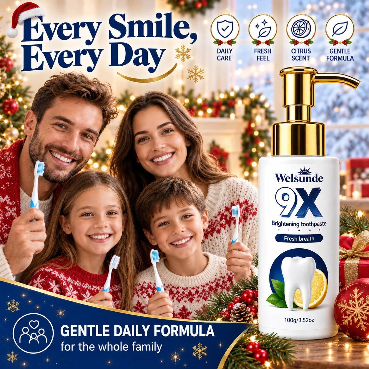 1/3PCS Tooth Whitening Toothpaste, Exquisite Christmas gifts,Hydroxyapatite, Natural Herbal Ingredients, Deep Cleaning Formula, Fresh Breath, Gentle Daily Oral Care, Rich Foam Texture, Easy Dispensing Pump Design,