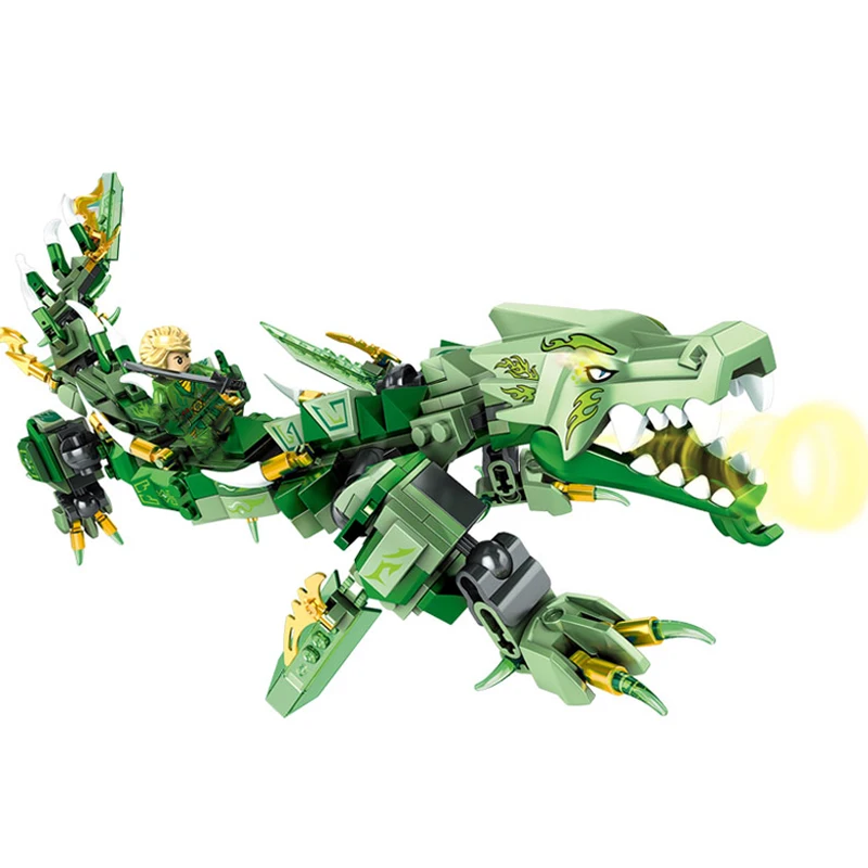

New 2022 Ninja Green Legendary Armor Robot Battle Dragon Figures Building Blocks Bricks Classic Movie Model Kids Toys Boys Gifts