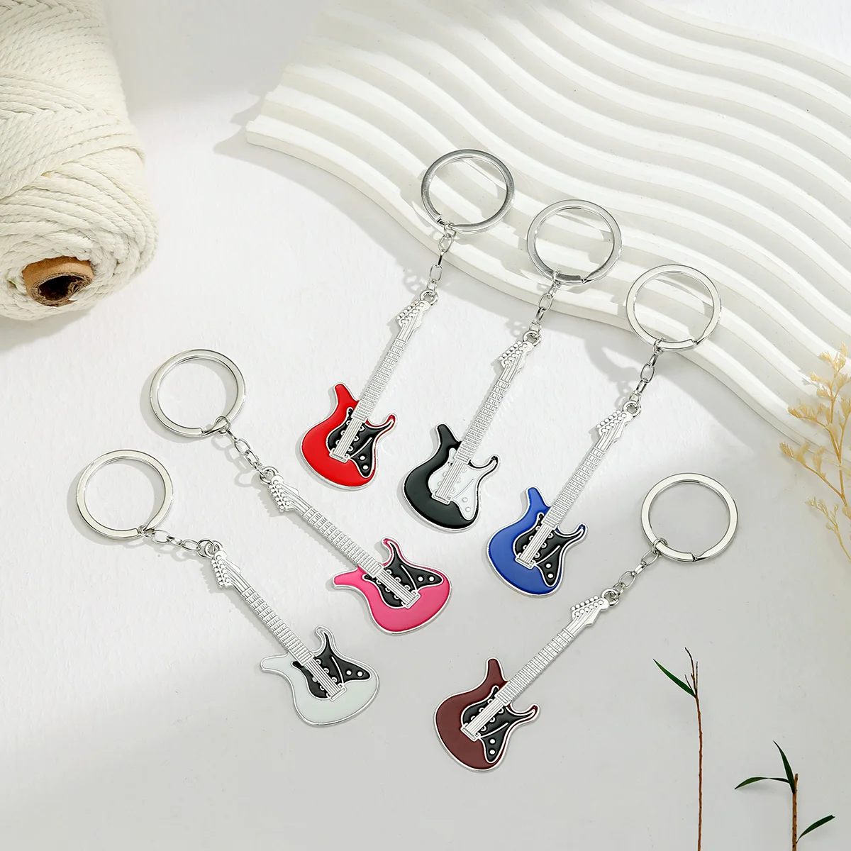 Portachiavi In Acciaio Inox A Forma Di Chitarra - Regalo Per Musicisti, Chiavi Auto E Borsa - LONYOO - 4