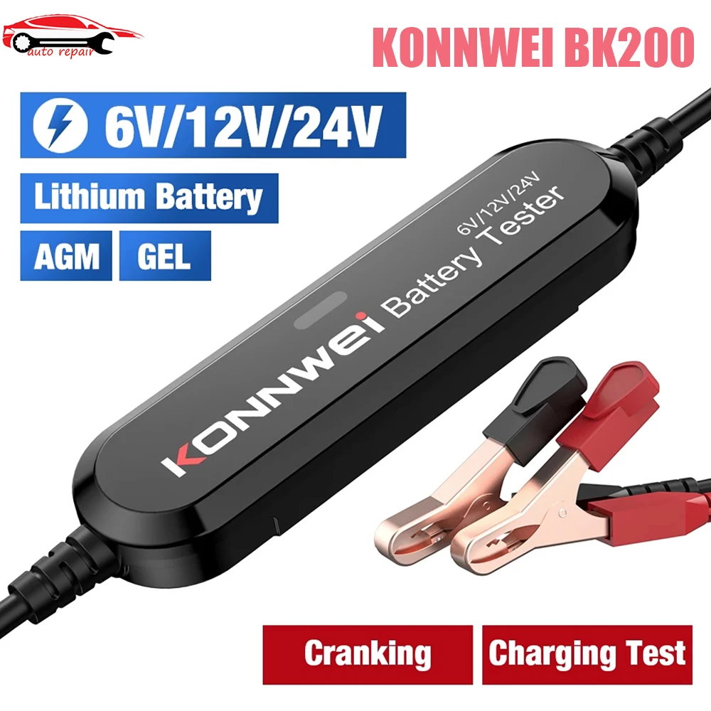 

Тестер аккумулятора KONNWEI BK200, 6 в, 12 В, 24 В, Bluetooth 5,0