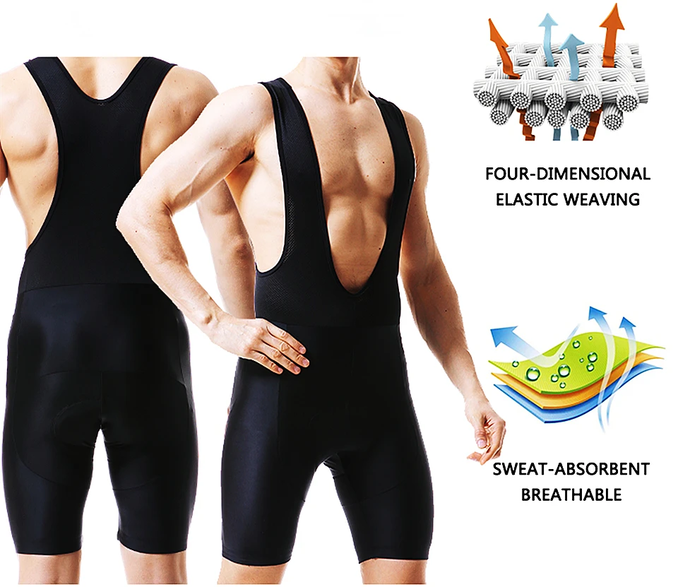 Cycling Bib Shorts Bike Tights Triathlon 19D Gel Padded Pro Lycra Breathable For Man Mountain Biking