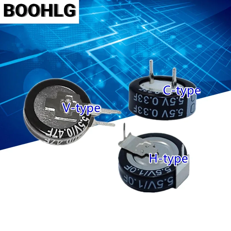 5.5V Super Capacitor 0.047F 0.1F 0.22F 0.33F 0.47F 0.68F 1F 1.5F 4.0F 5.0F Super Farad Capacitor H/V/C-Type Button Capacitance super capacitor