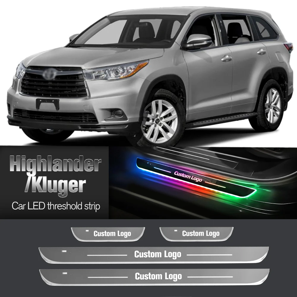 

Car Door Sill Light For Toyota Highlander Kluger 2000-2023 2021 Customized Logo LED Welcome Threshold Pedal Lamp Accessories