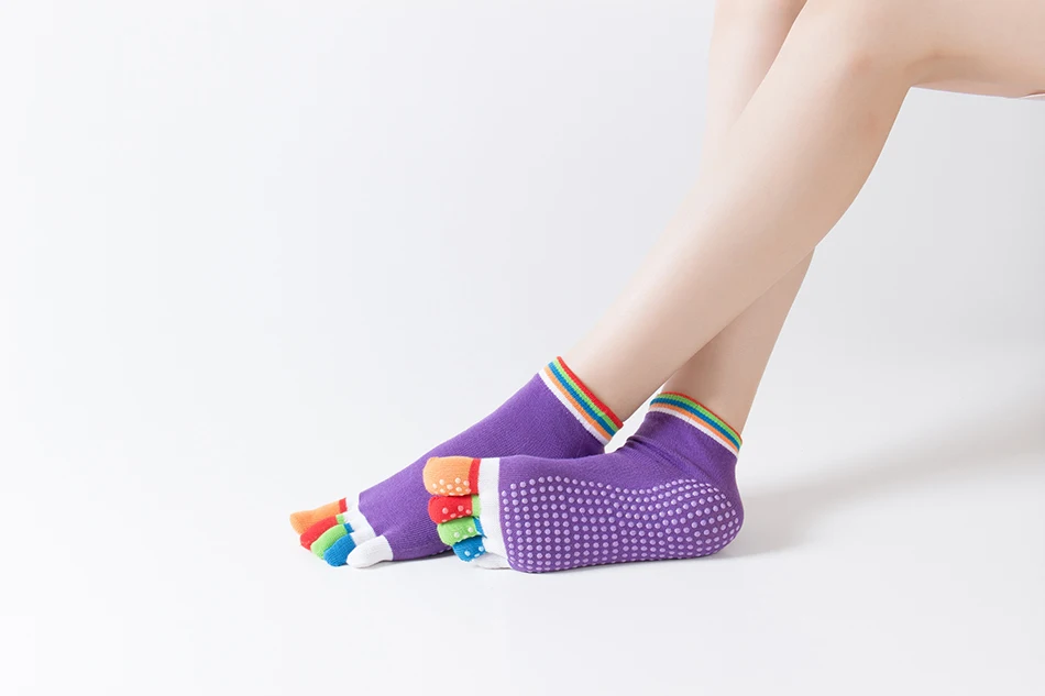WOSWEIR 1 Pair Women Sports Yoga Socks Five Finger Slipper Anti Slip Lady Pilates Ballet Heel Professional Dance Protector 18 Sc38768e623be4cf890a71fe8d9decb6b3