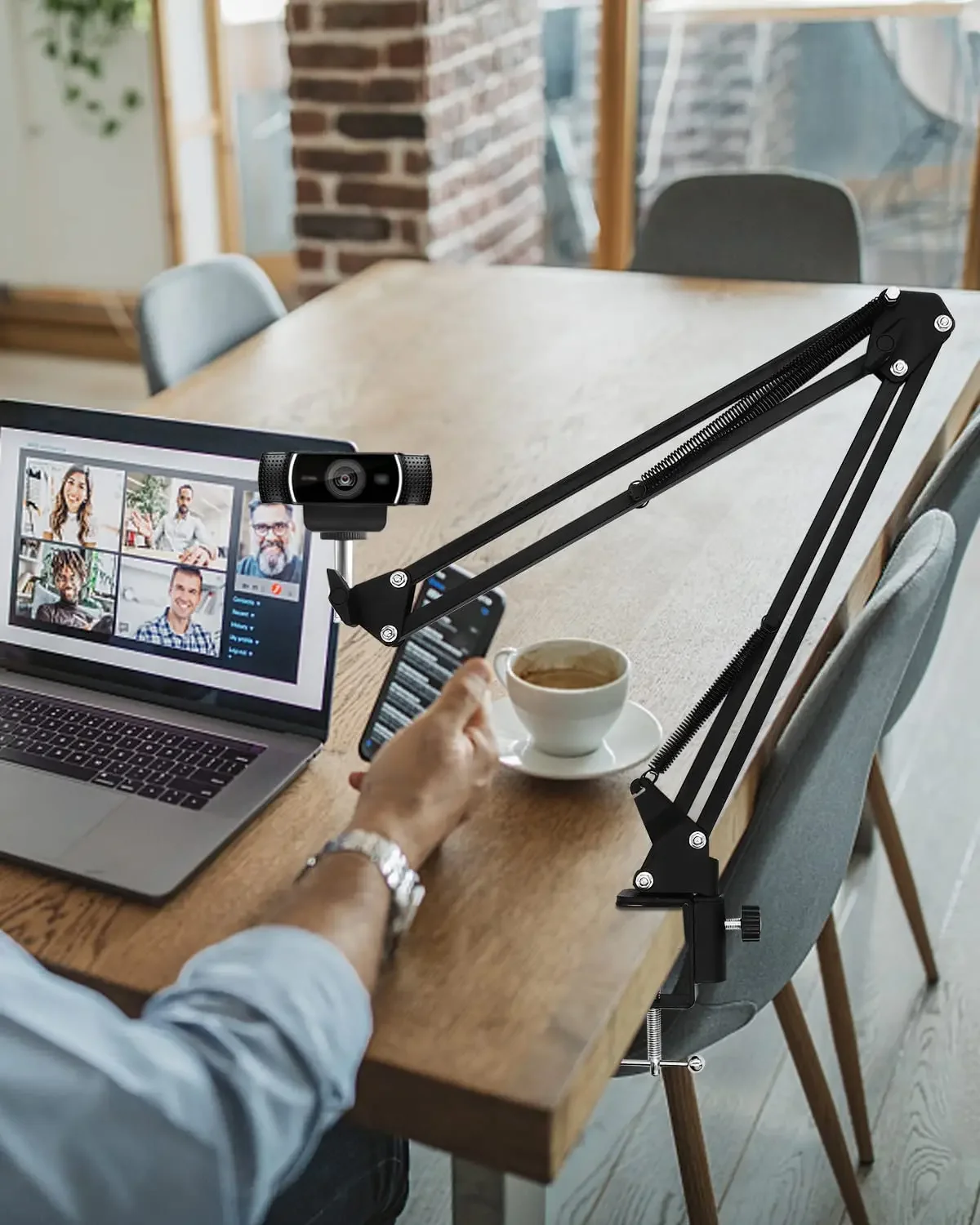 1/4" Screw Webcam Camera Phone tripod Table Stand Set Overhead Shot Photography Adjustable Desktop Arm stand For Phone Camera