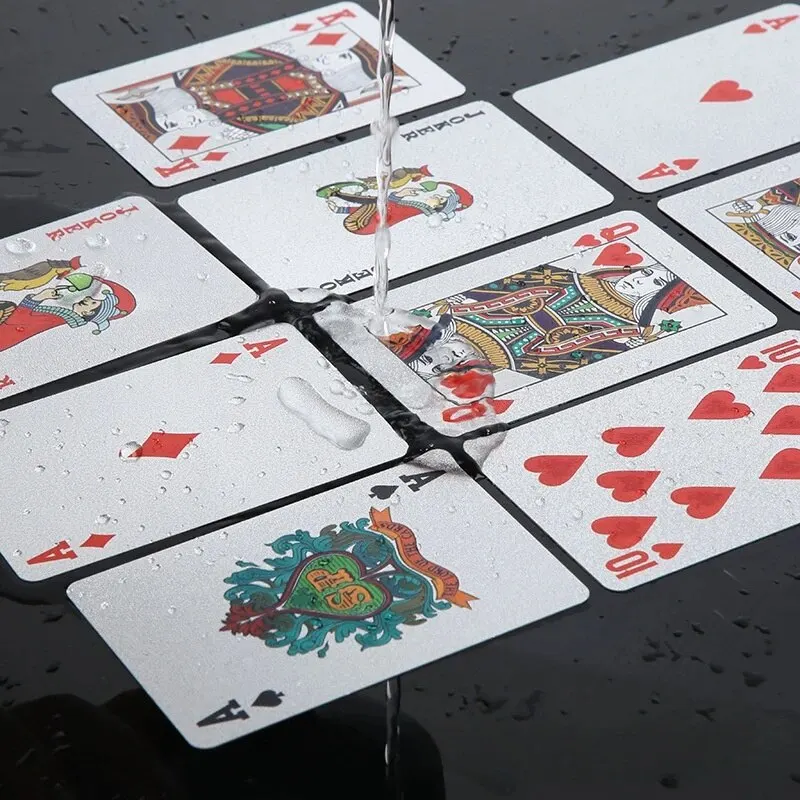 Silver Foil Playing Cards Poker Game Waterproof Plastic Gift Collection card game