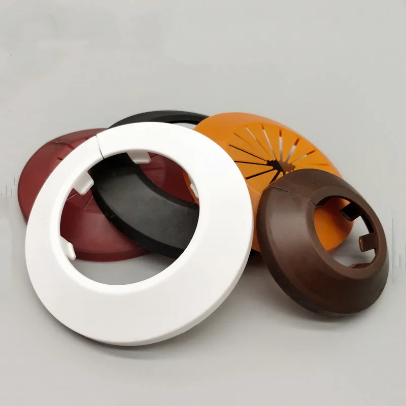 Round Decorative Cover Plastic PP Wall Hole Duct Pipeline Cover Valve Pipe Plug Kitchen Shower Room Home Accessories 2pcs, faucet decorative cover,faucet cover,sink tap hole covers,air conditioning pipe hole cover