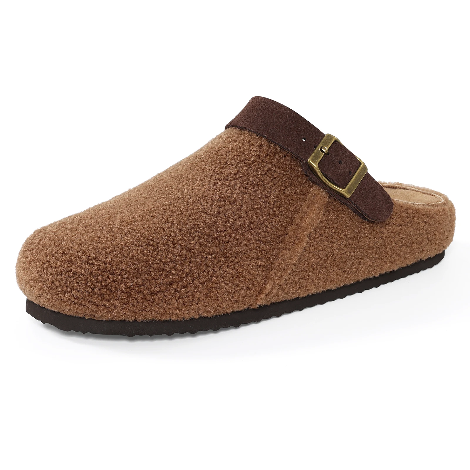 Women's Fluffy Slippers With Arch Support And Adjustable Buckle_voghion.com
