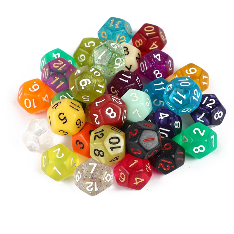 60/30PCS Math Manipulatives Number Counting Cubes For Kids Learning Resources Toys 12 Sided Dice For Classroom Teaching Supplies