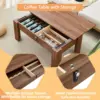 Coffee Table with Hidden Storage,39" Mid Century Modern Coffee Table with Silent Slide and Lock,Wood Rectangle Center Cafe Table 6