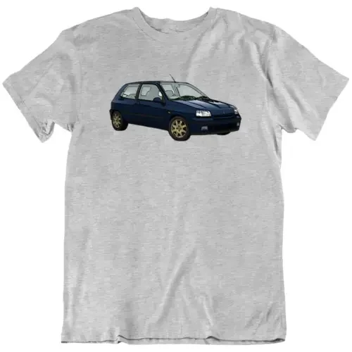 Williams Clio French Car Vintage Retro T Shirt New Maniche Lunghe O Corte