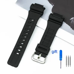Silicone Replacement Watchband - Durable Strap - 18mm (Black silver)