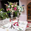 8pcs Wedding Center Decoration Gold Vase Crystal Stand Flower Holder, Metal Center Decoration for Dining Table Decoration 5