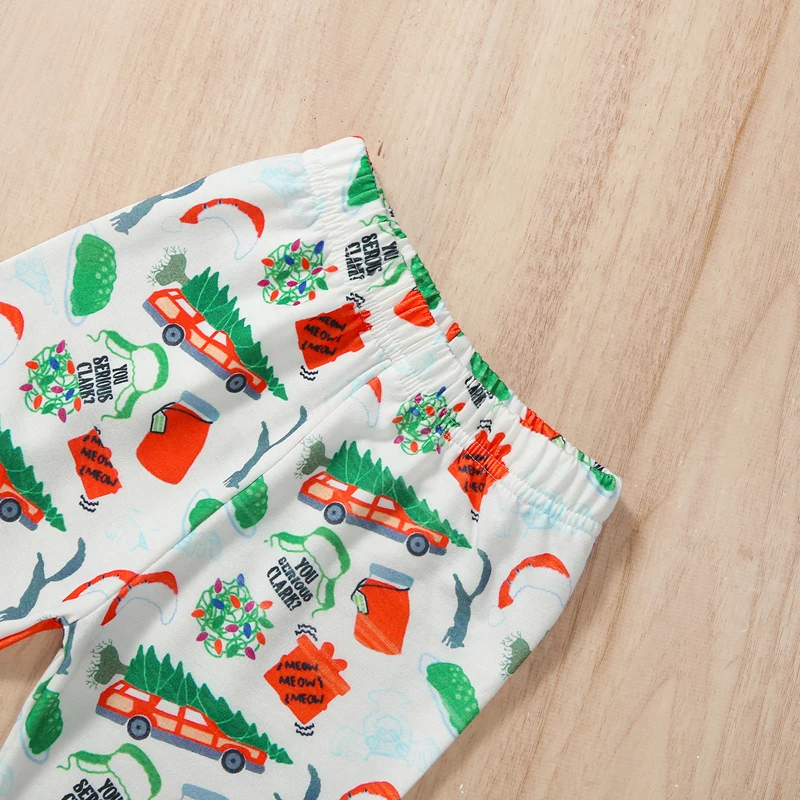 

Baby Girl 2Pcs Christmas Outfits Long Sleeve Hat Letter Print Tops Flare Pants Set Toddler Clothes