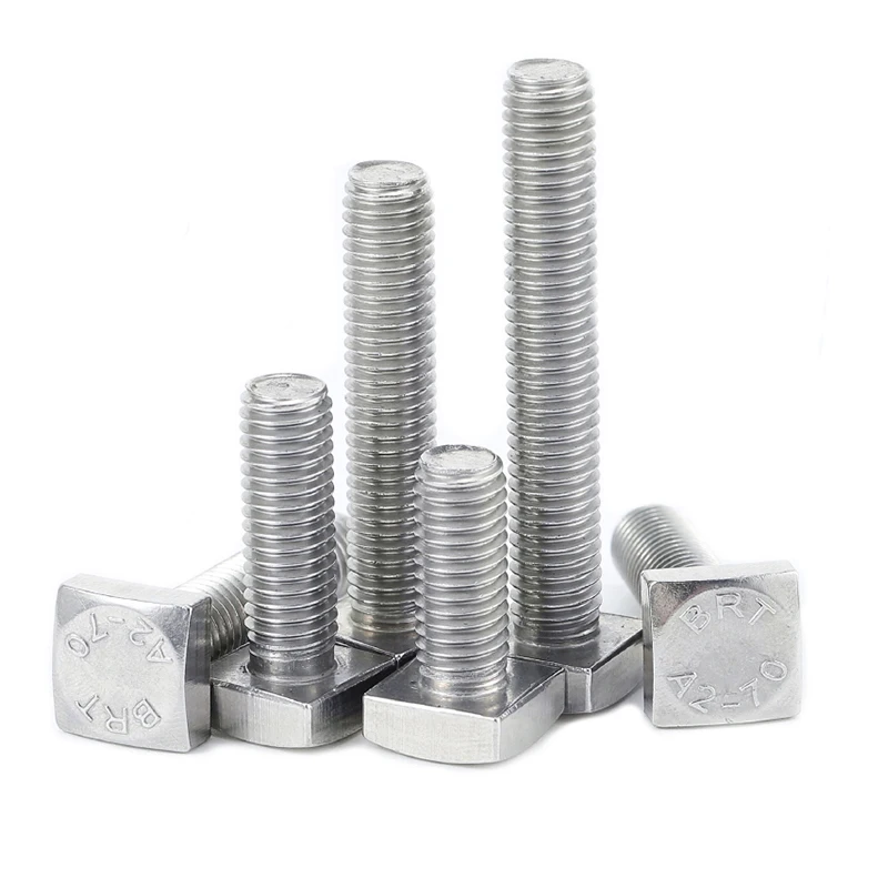 

M4 M5 M6 M8 M10 M12 304 Stainless Steel Square Head Screws Bolts A2-70