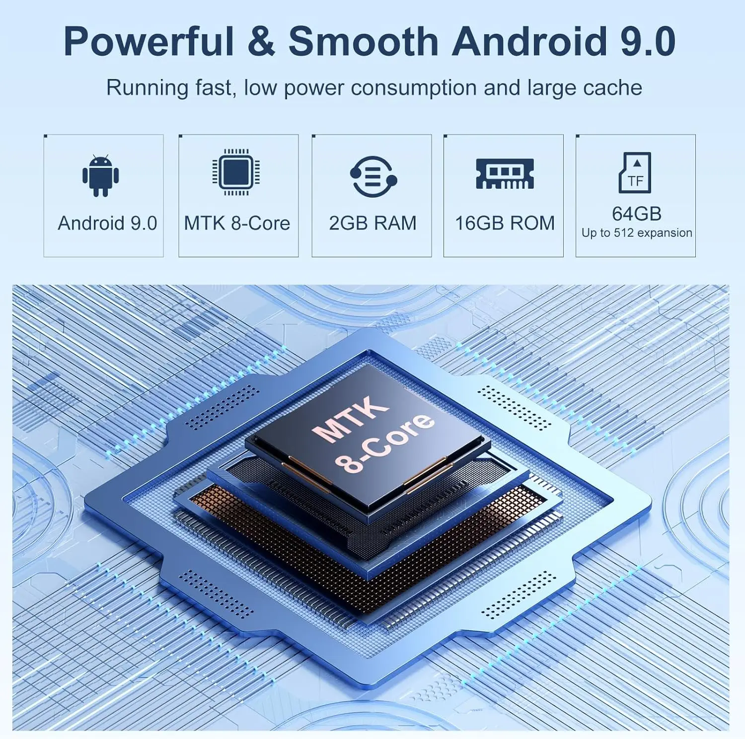 80GB (16GB+64GB) MP3 Player Android 9.0 with Bluetooth and WiFi, 4.0-inch with speakers, FM radio, eBooks, capacity up to 512GB