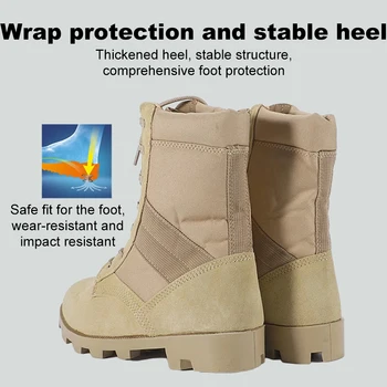 Mens Desert Combat Boots Breathable Motorcycle Outdoor Hiking Boots High-top Winter Tactical Military Boots Non-Slip for Men 5