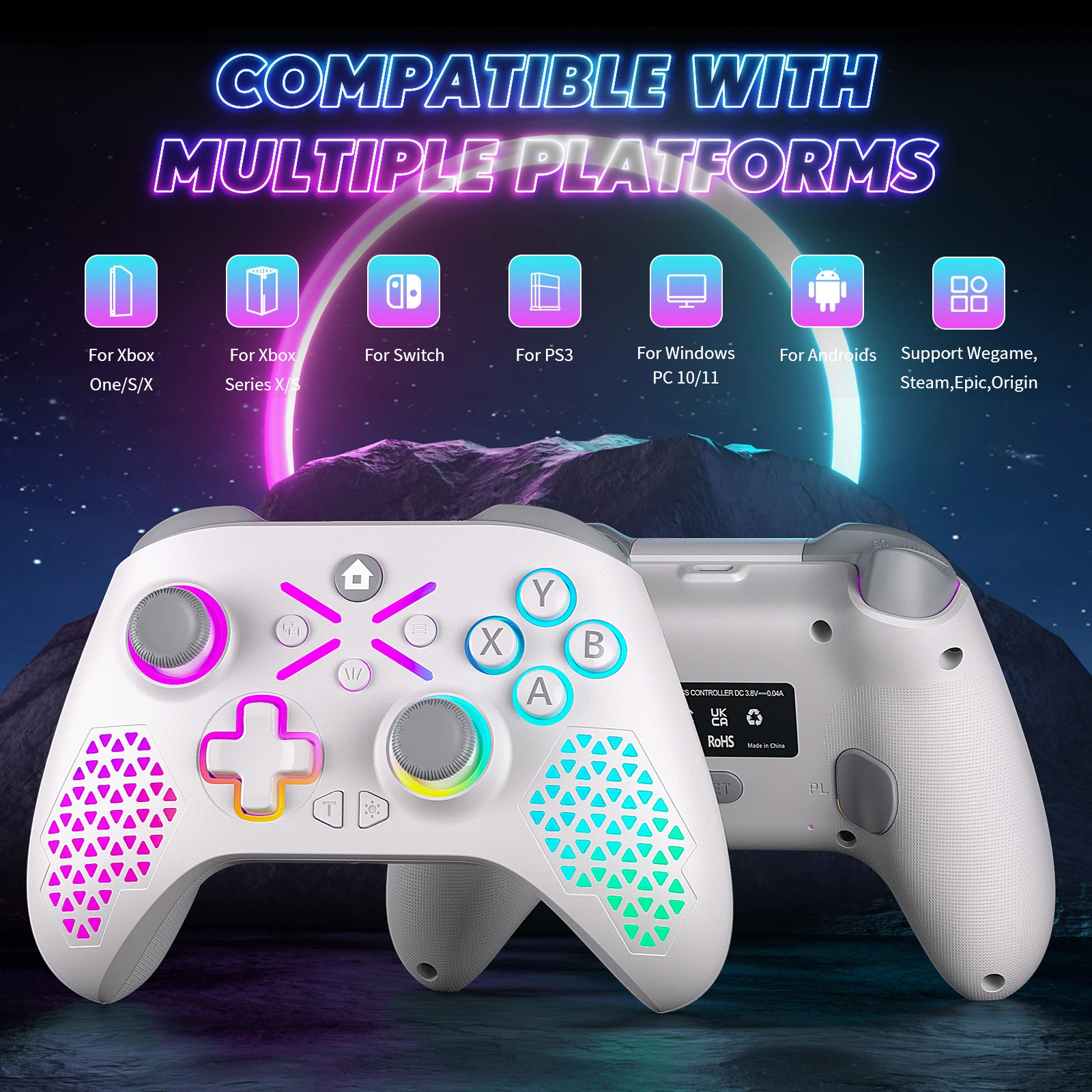 Xbox One/S/X/시리즈 S/X/PC용 무선 컨트롤러, 홀 이펙트 프로그래밍 가능 6축 진동 게임 리모컨 조이스틱
