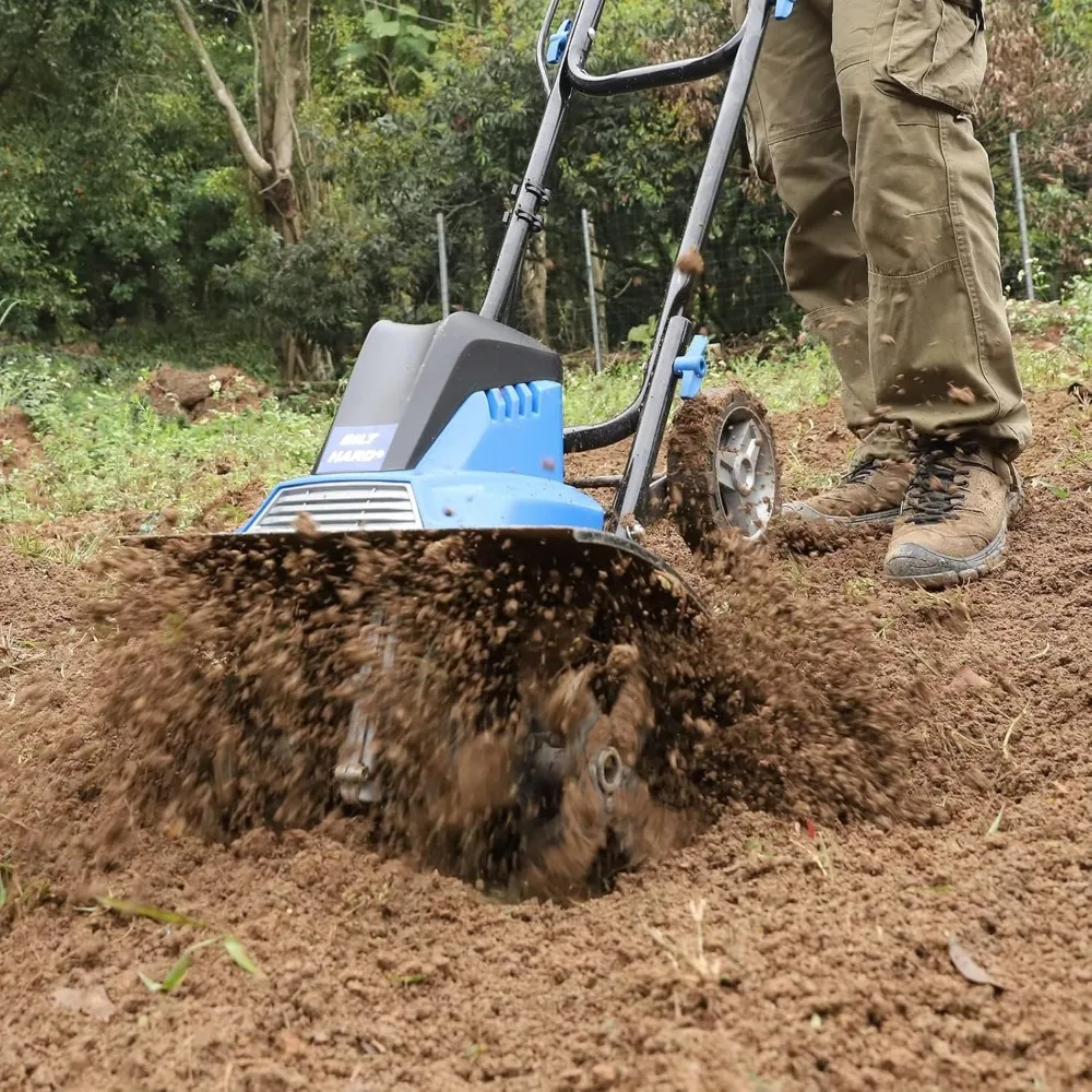 Electric Tiller Cultivator β 16-Inch, 13.5 Amp, 6 Steel Tines, Foldable Garden Rototiller with Adjustable Wheels 5
