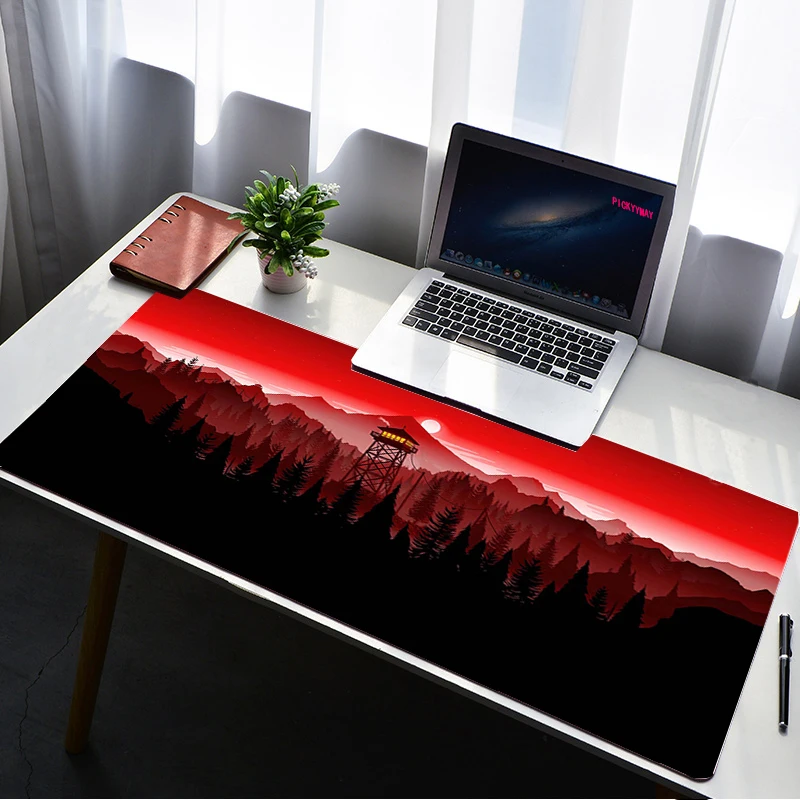 floresta profunda firewatch laptop gamer mouse pad mouse pad grande tapete de bloqueio teclado de borda cm deak mat para csgo lol dota