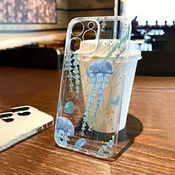 Jellyfish-Themed Soft Transparent TPU Phone Case for Moto G32 4G (T-259hkx91a1)