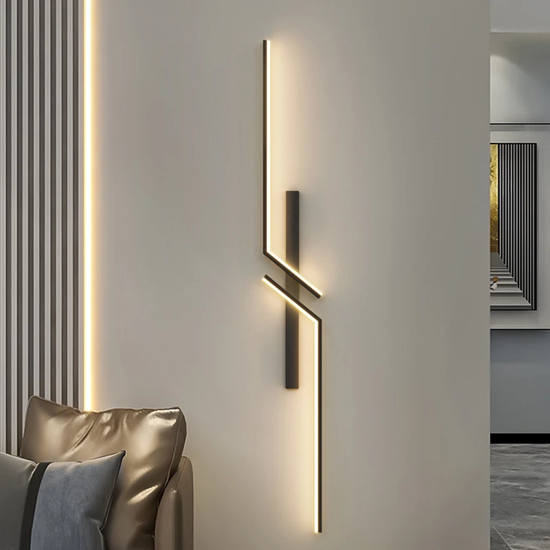 โมเดิร์นสร้างสรรค์ Strip LED Wall Light Minimalist ห้องนอนข้างเตียง Wall Sconce ไฟ LED ห้องนั่งเล่นโซฟาทีวีพื้นหลังโคมไฟ 1