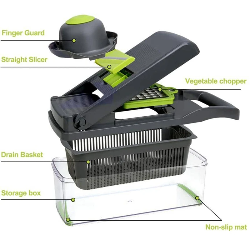 12 in 1 Multifunctional Vegetable Cutter Shredders Slicer With Basket –