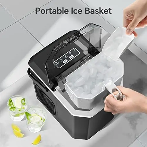 Ice Makers Countertop, Portable Ice Maker Machine with Handle