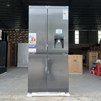 Multiple 4 Door Fridge Cross Door Refrigerator Big Capacity 591L Dark Grey Color Air Cooled Total None Frost Inverter Compressor 1
