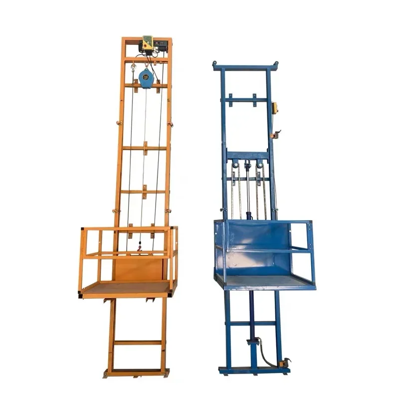 Small Electric Monorail Freight Elevator, Remote Control Lift Platform for Cargo, Steel Wire Rope, Workshop Outdoor Use