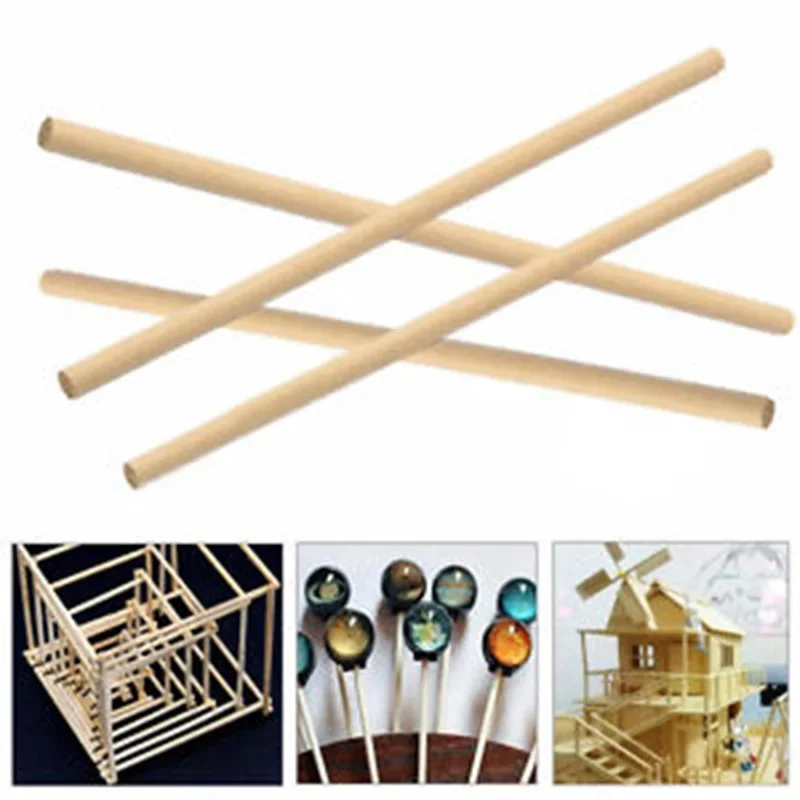 Round Wooden Stick For Crafts Food Ice Lollies And Model Making