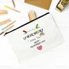 Best Teacher in The World Spanish Print Makeup Bag Travel Neceser Toiletries Storage Pouch Pencil Bags Graduate Gift for Teacher 5