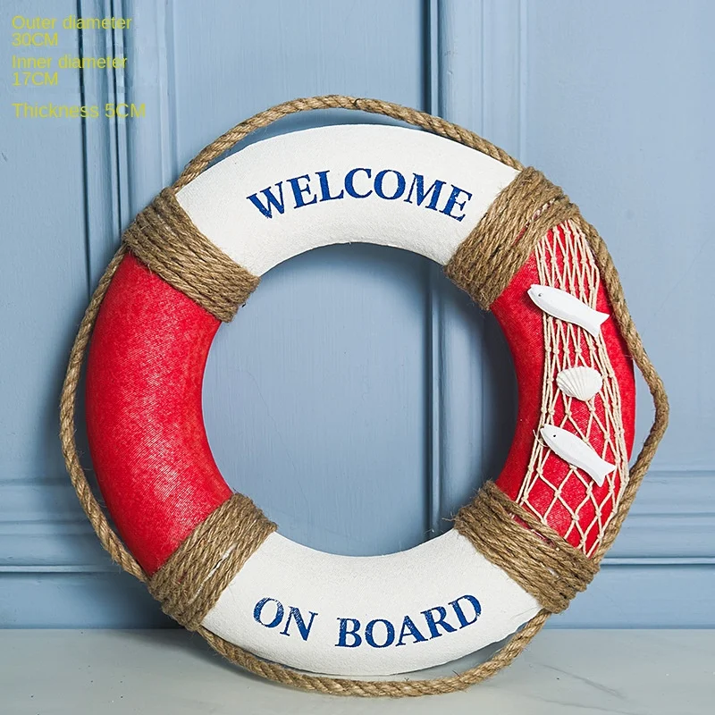 HugeHug Welcome Aboard Lifebuoy Décoration murale à suspendre Style